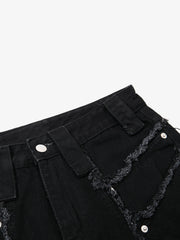 Metal Multi-Zip Heavy-Duty Jeans