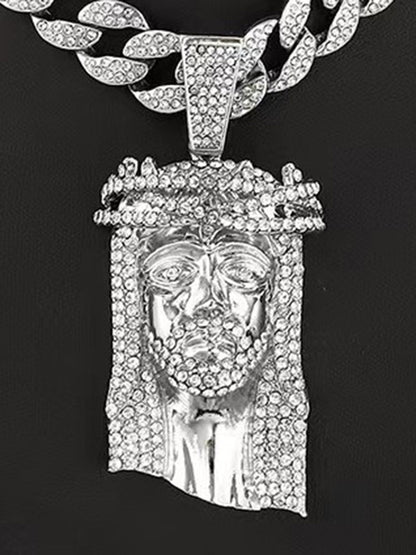 Thesupermade Diamond Jesus Cuban Necklace 