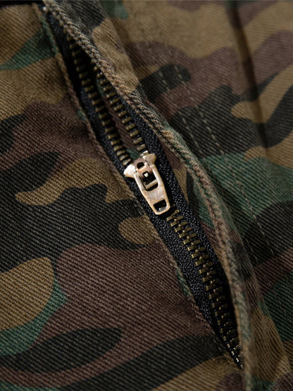 Plaid Jacket with Zipper Detail and Keychain Accessory 