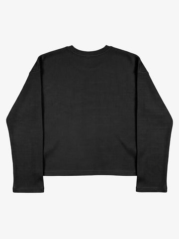 Anti-War Graphic Beaded Waffle Long Sleeve Tee