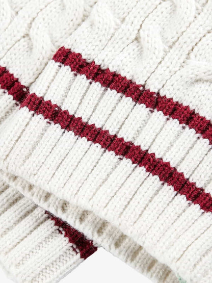 Thesupermade American Retro Contrast Color Design High Collar Knitted Sweater Cardigan 