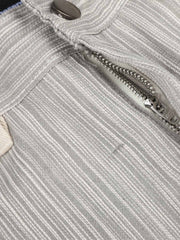 Striped Color Block Pocket Jeans; Gray / S, Gray / M, Gray / L, Gray / XL, Gray / 2XL