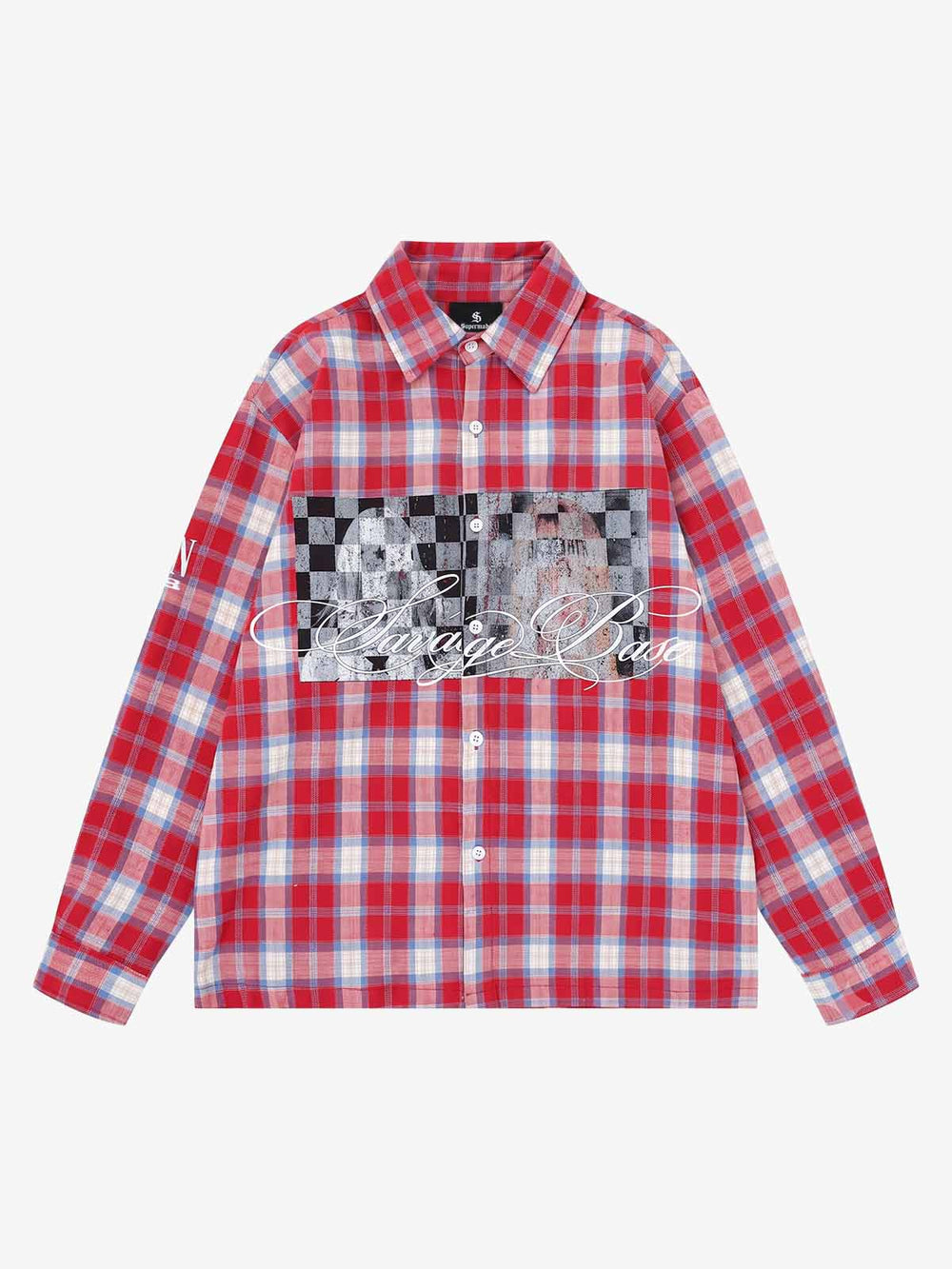 Floral Letter Embroidered Long Sleeve Shirt