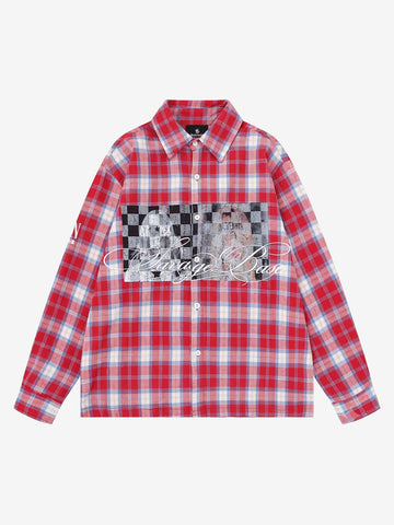 Floral Letter Embroidered Long Sleeve Shirt