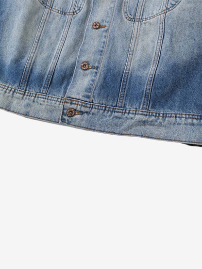 Tie-Dye Gradient Denim Jacket