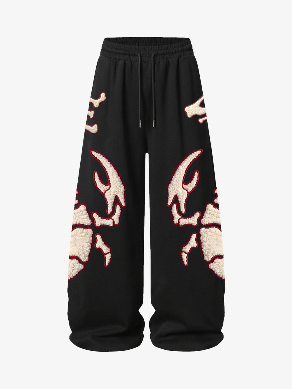 Scorpion Skeleton Terry Embroidered Wide-Leg Sweatpants