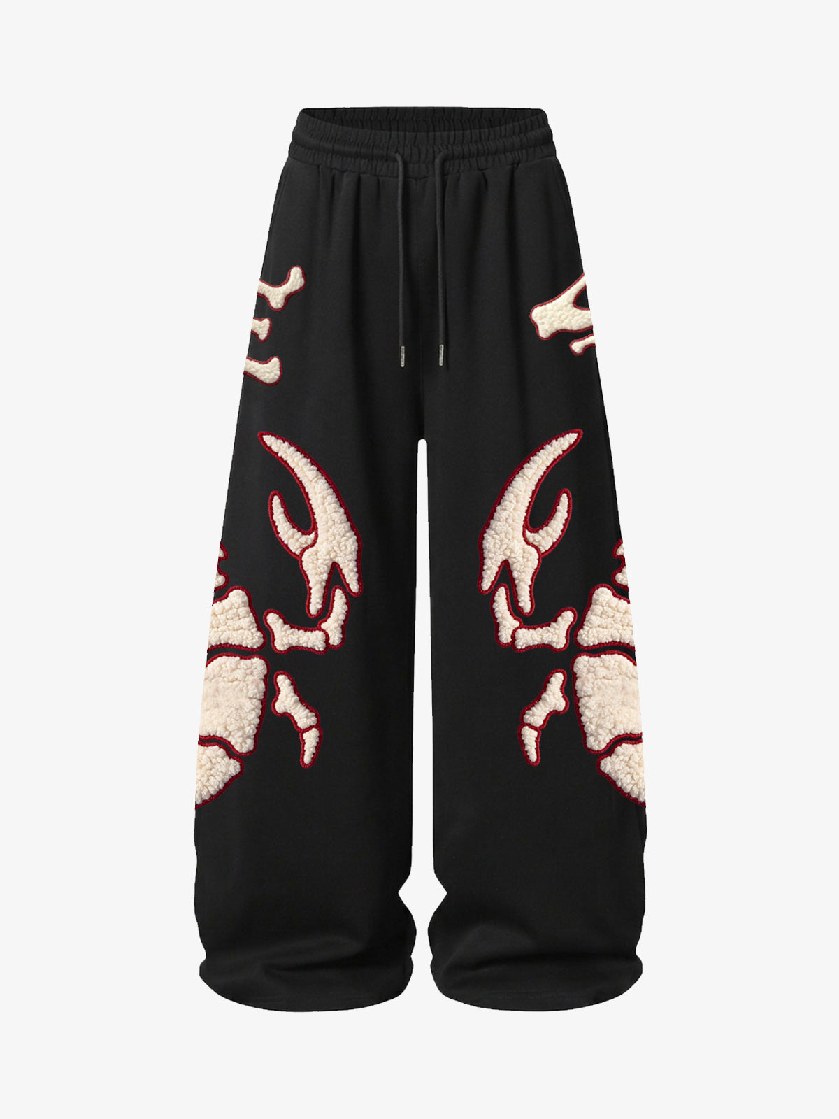 Scorpion Skeleton Terry Embroidered Wide-Leg Sweatpants