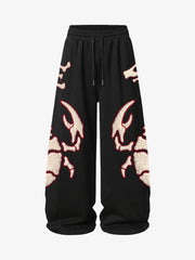 Scorpion Skeleton Terry Embroidered Wide-Leg Sweatpants