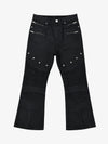 Studded Zip-Detail Bootcut Jeans
