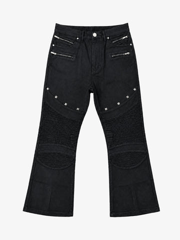 Studded Zip-Detail Bootcut Jeans