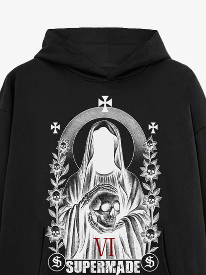 Thesupermade Dark Headless Skull Death Hooded Sweatshirt 
