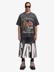 Cross Flag Graphic Washed T-Shirt 
