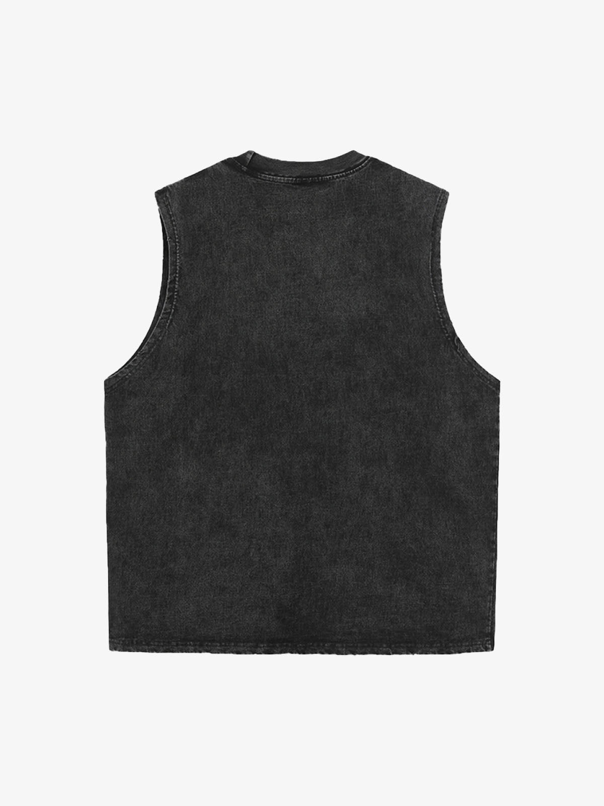 Soccer Ball Footprint Graphic Sleeveless T-Shirt 