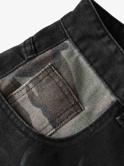 Butterfly Spray Graphic Camo Pocket Barrel Jeans
