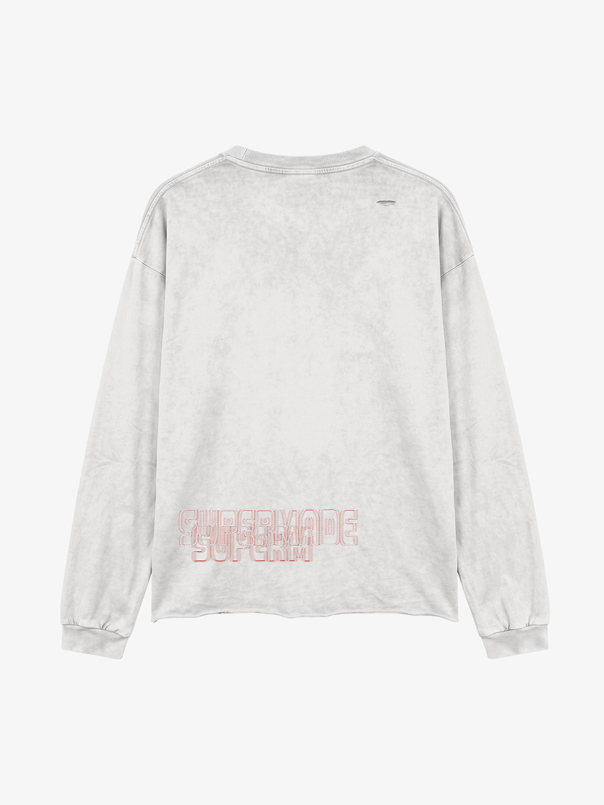 Devil Graphic Rhinestone Distressed Color Block Long Sleeve Top