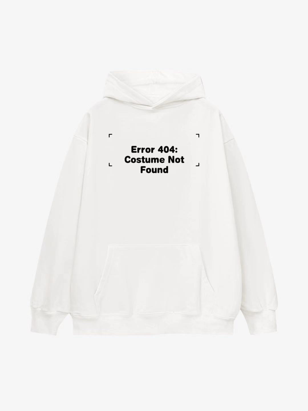 Error 404 Costume Not Found Print Cotton Hoodie 