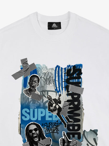 Supermade Trendy Retro Hip-Hop Character T-Shirt 