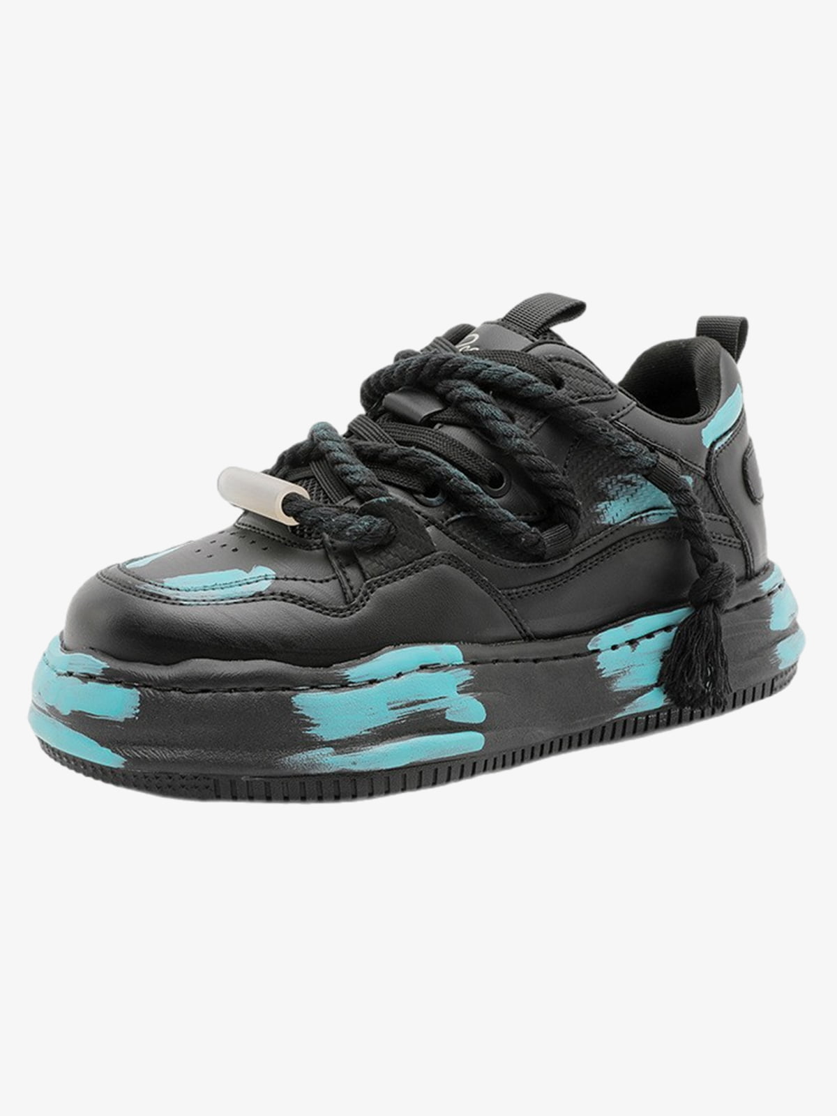 Trendy High-Top Sneakers with Unique Splash Design for Casual Wear 