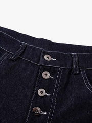 Dark Graphic Multi-Button Jeans