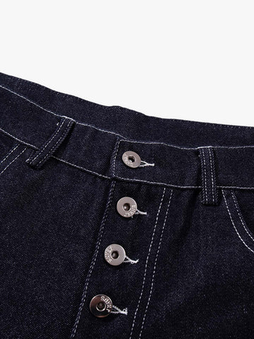 Dark Graphic Multi-Button Jeans