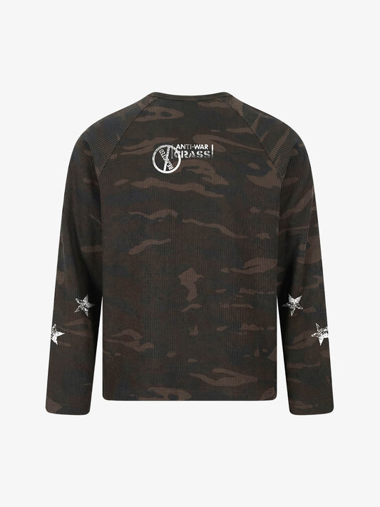 Cross Star Camo Waffle Raglan Long Sleeve Tee