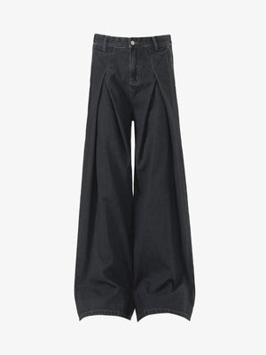High-Waisted Wide-Leg Cargo Pants with Unique Pocket Design 