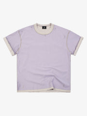 "OK" Patch Color-Block Ripped Reversible T-Shirt 