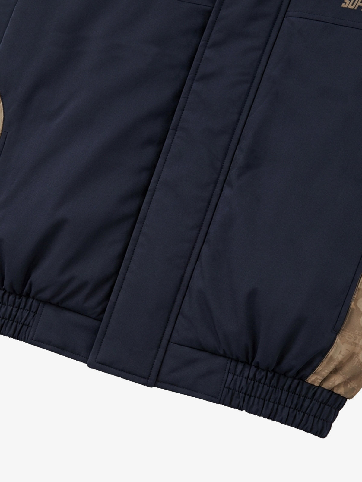 Color-Block Sherpa-Collar Padded Coats