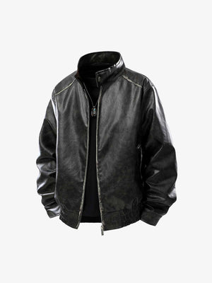 Stylish Velvet Bomber Jacket with Leather Collar for Men 