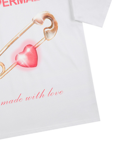 Thesupermade Street Paperclip Heart Hip Hop T-shirt 