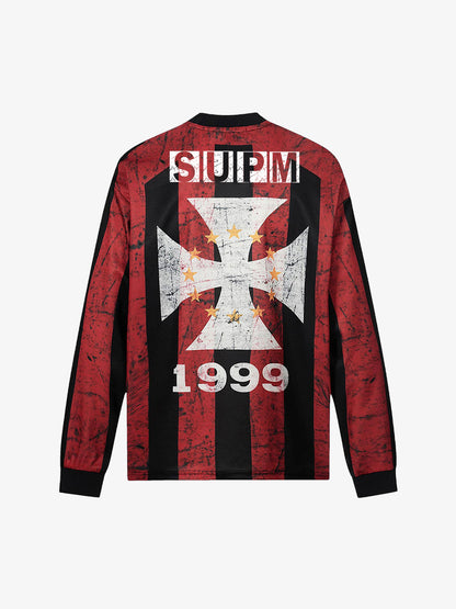 Striped Long Sleeve Football Jersey for Sports Enthusiasts 