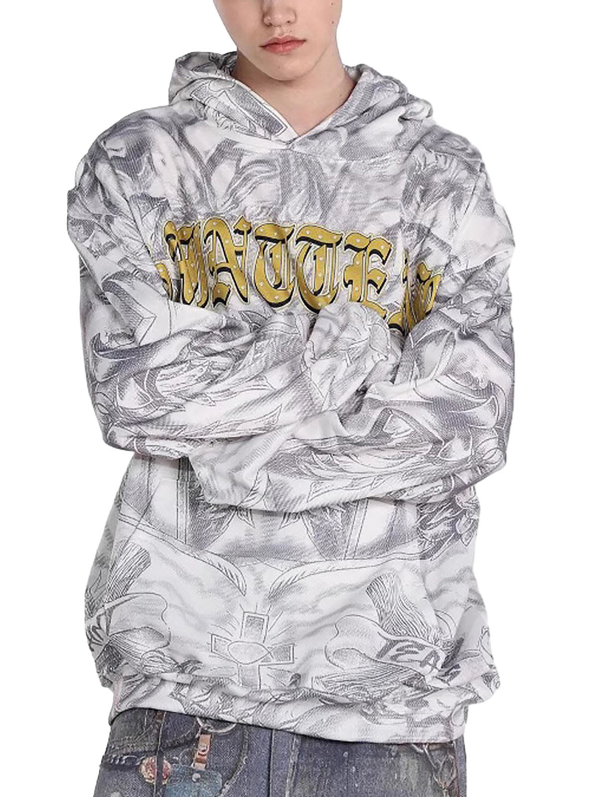 Thesupermade Street Hand-painted Zip Up Hoodie