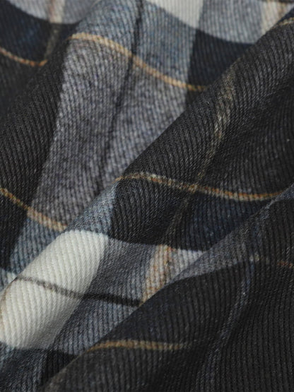 Street Plaid 3D Print Straight Leg Jeans 