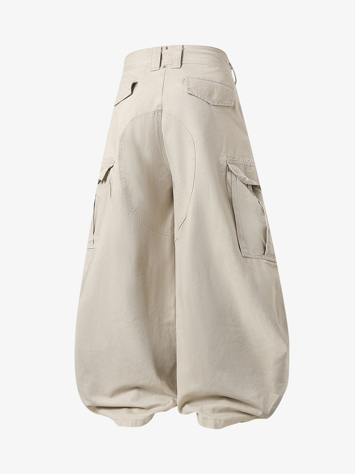 Curved-Hem Baggy Cargo Pants 