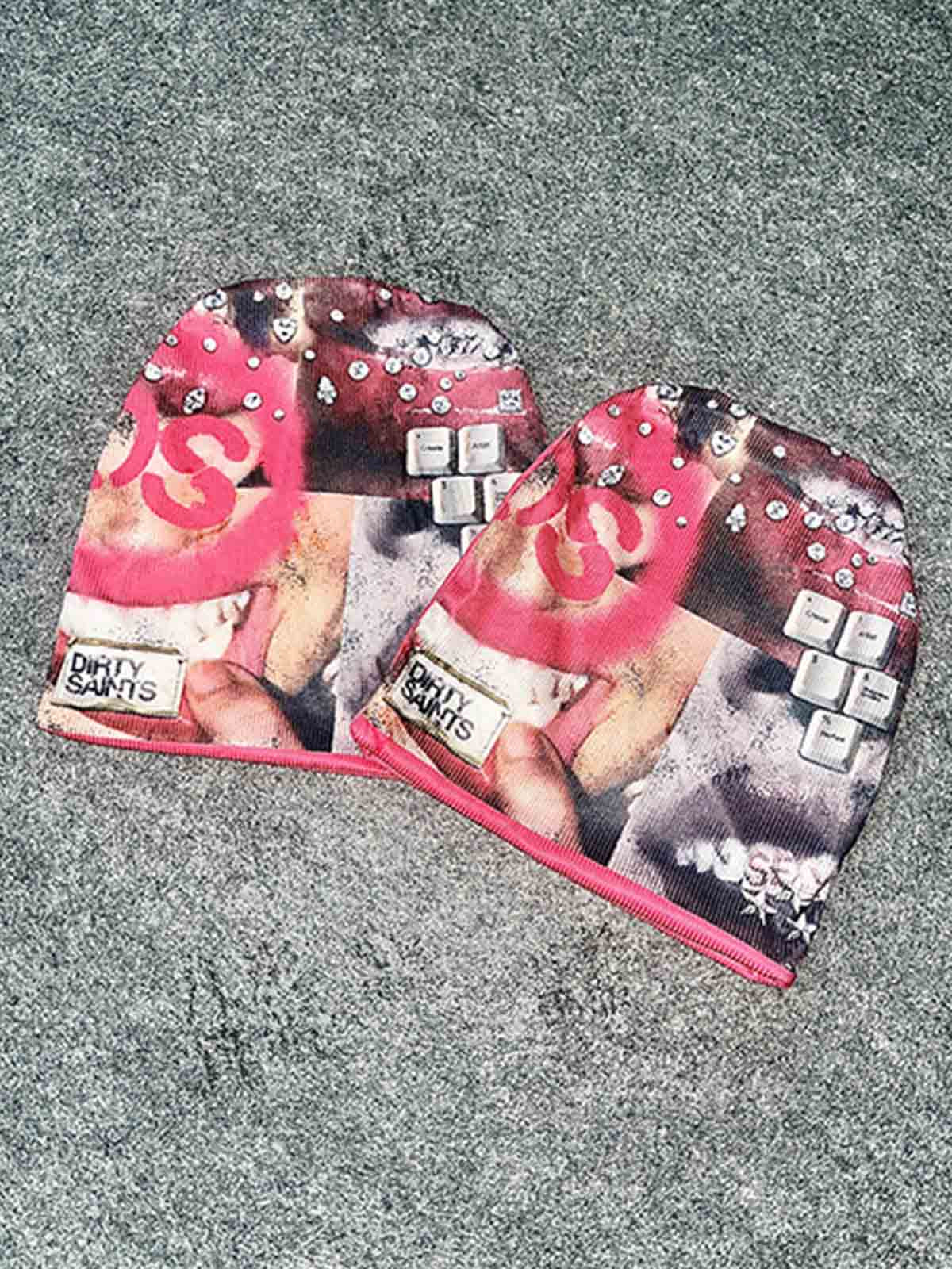 Patchwork Graphic Knit Beanie