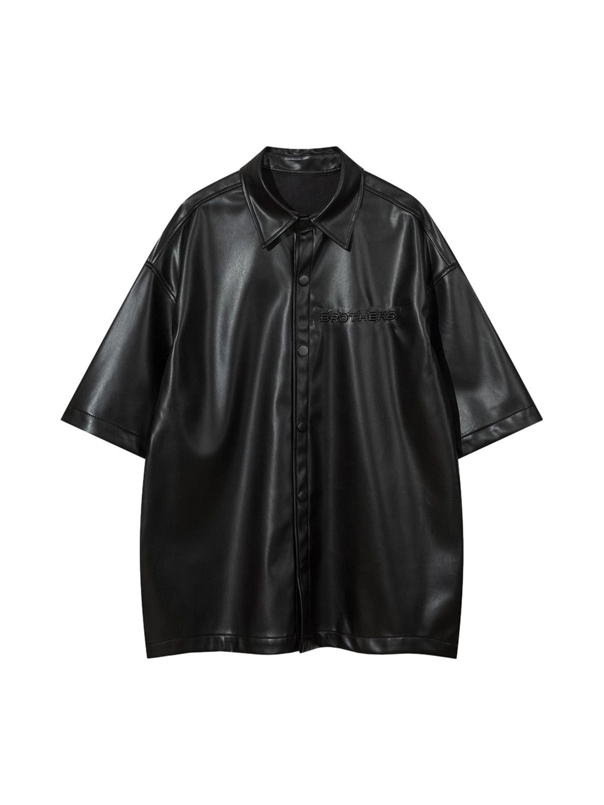Cleanfit Short-Sleeve PU Leather Shirt 