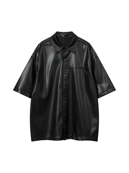 Cleanfit Short-Sleeve PU Leather Shirt 