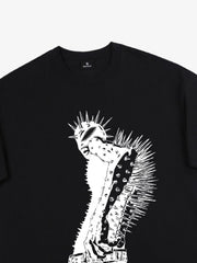 Punk Spiked Graphic T-Shirt 