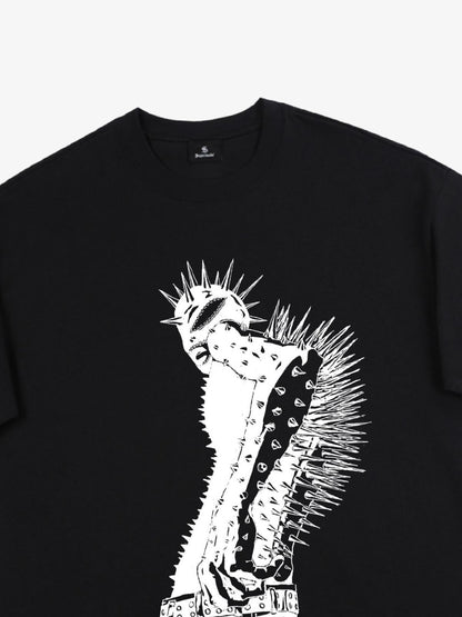 Punk Spiked Graphic T-Shirt 