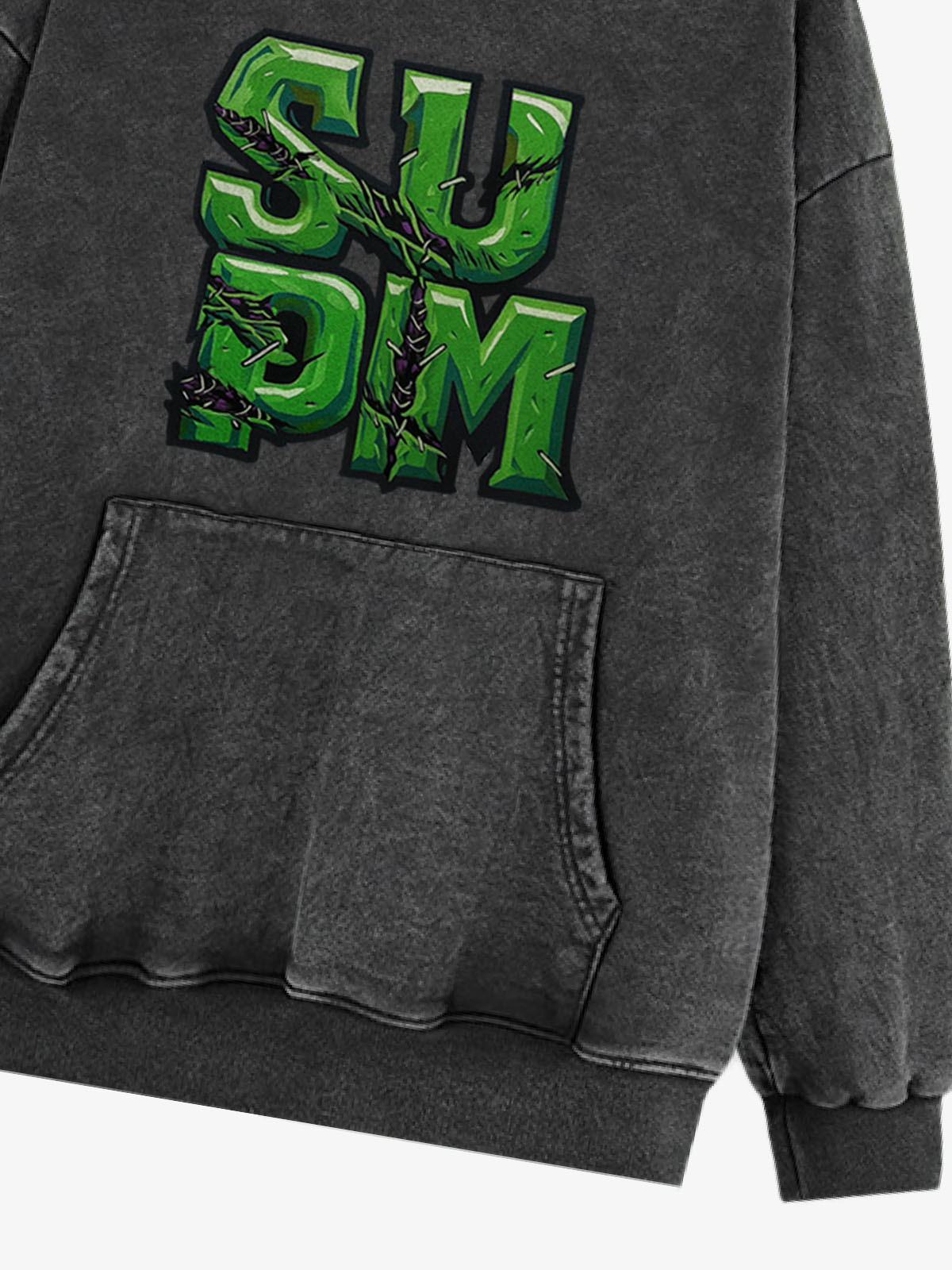 Supermade Green Thorn Font Hooded Sweatshirt 