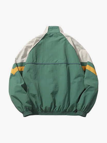 Color Block Full-Zip Nylon Windbreaker