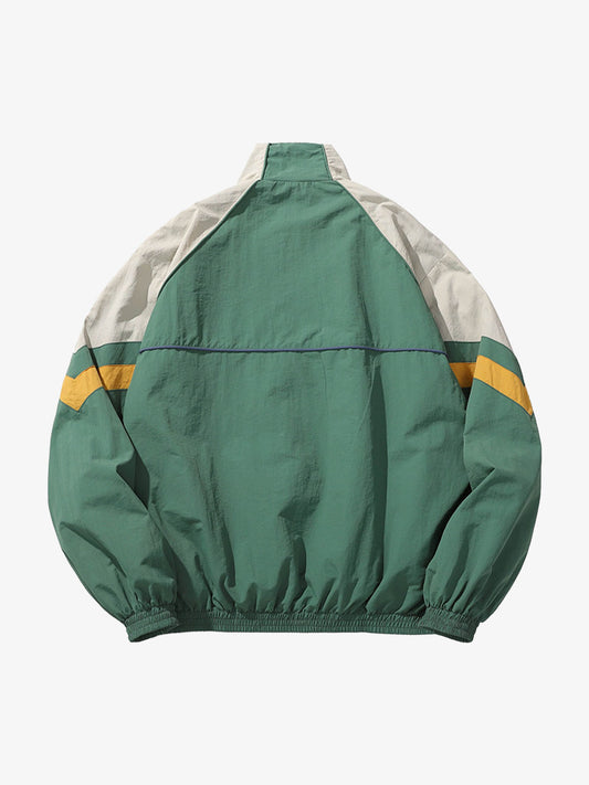 Color Block Full-Zip Nylon Windbreaker