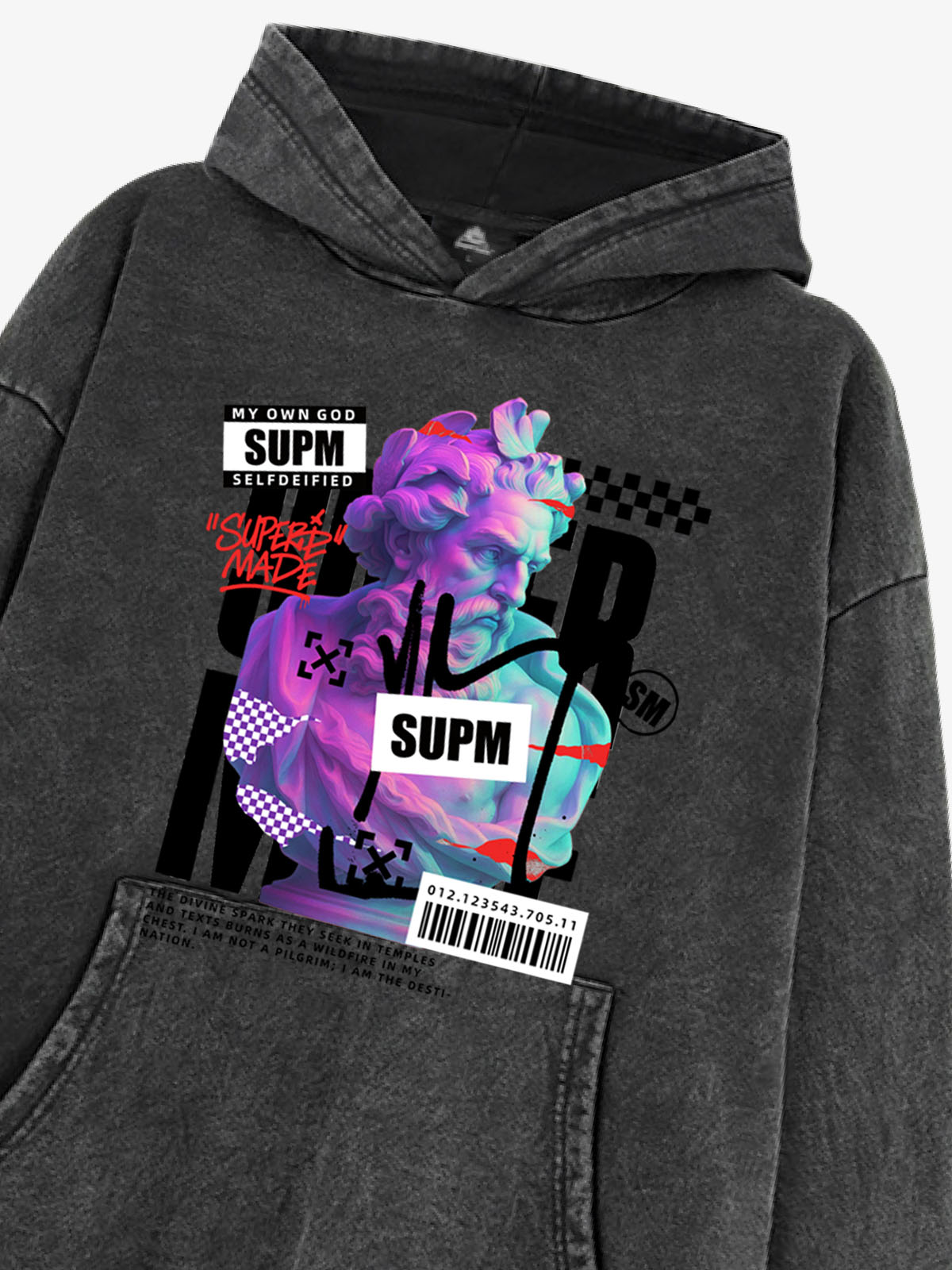 Thesupermade Cyber Classical Greek Statue Hooded Sweatshirt 