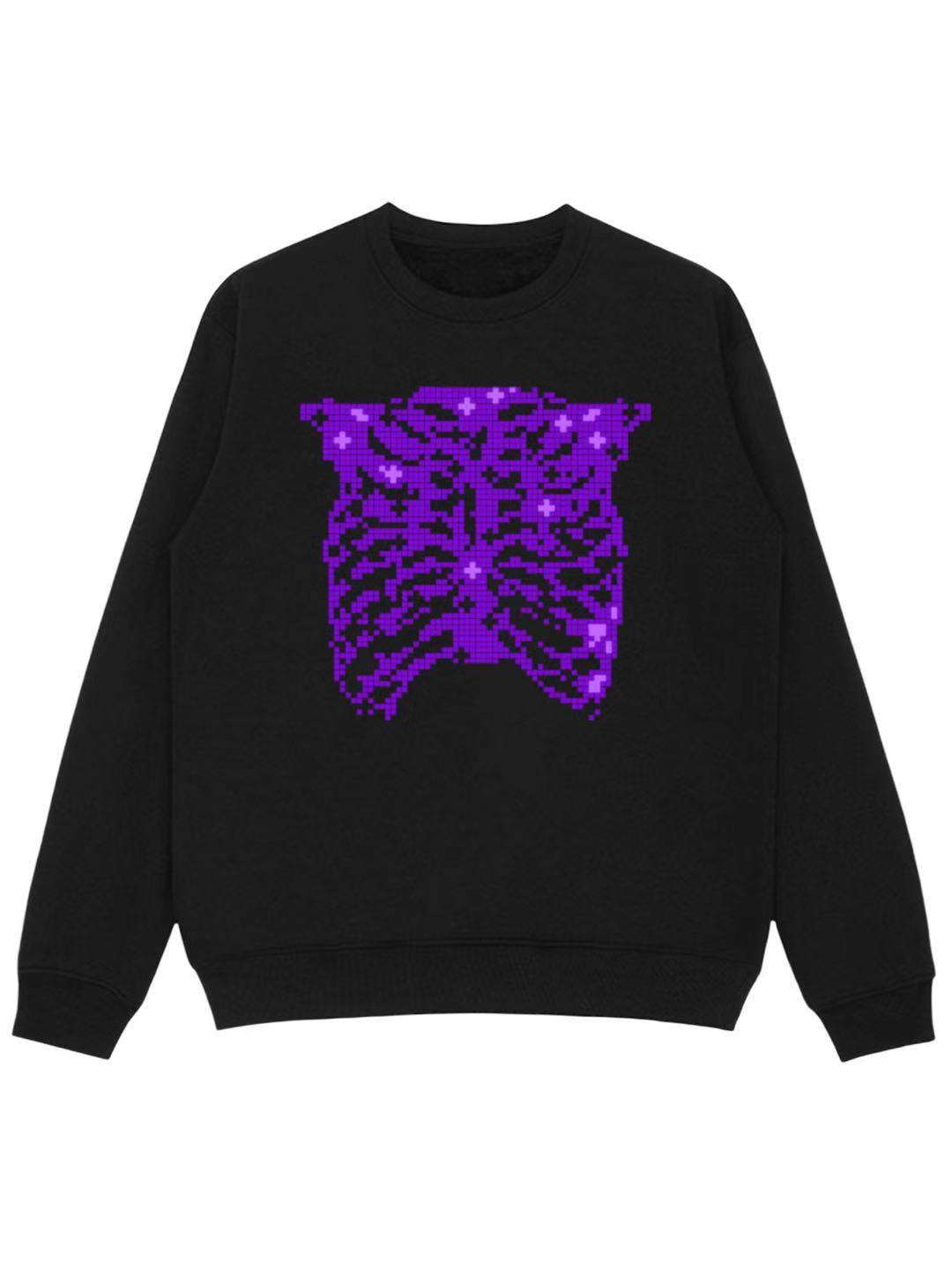 Purple Pixel Art Sweatshirt 