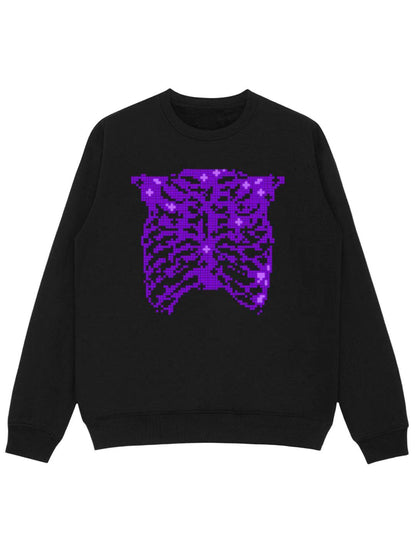 Purple Pixel Art Sweatshirt 