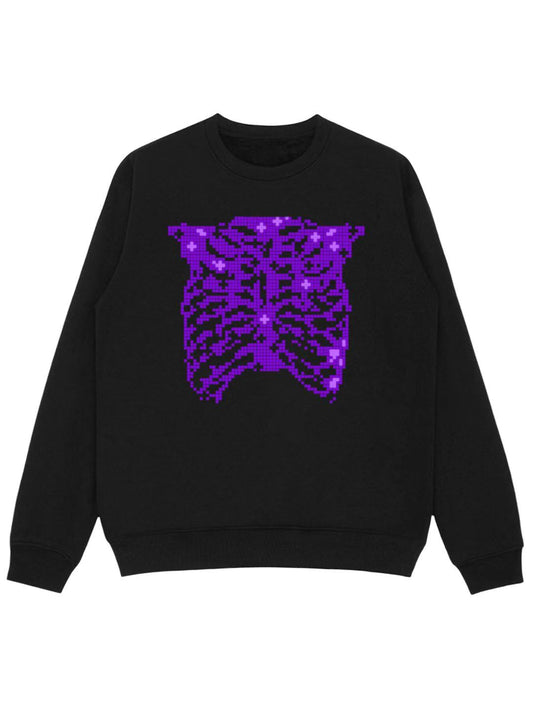 Purple Pixel Art Sweatshirt 