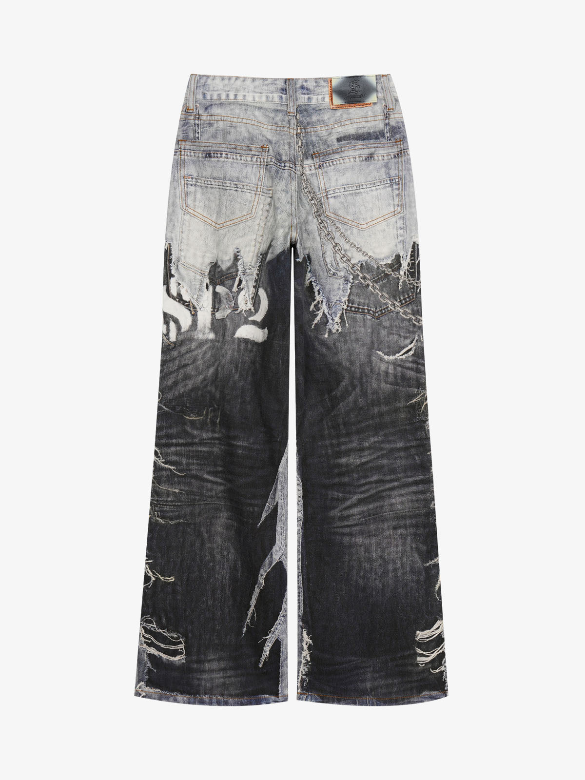 Jean baggy à jambes larges style punk