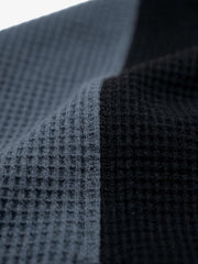 Skull Graphic Paneled Waffle Zip Hoodie