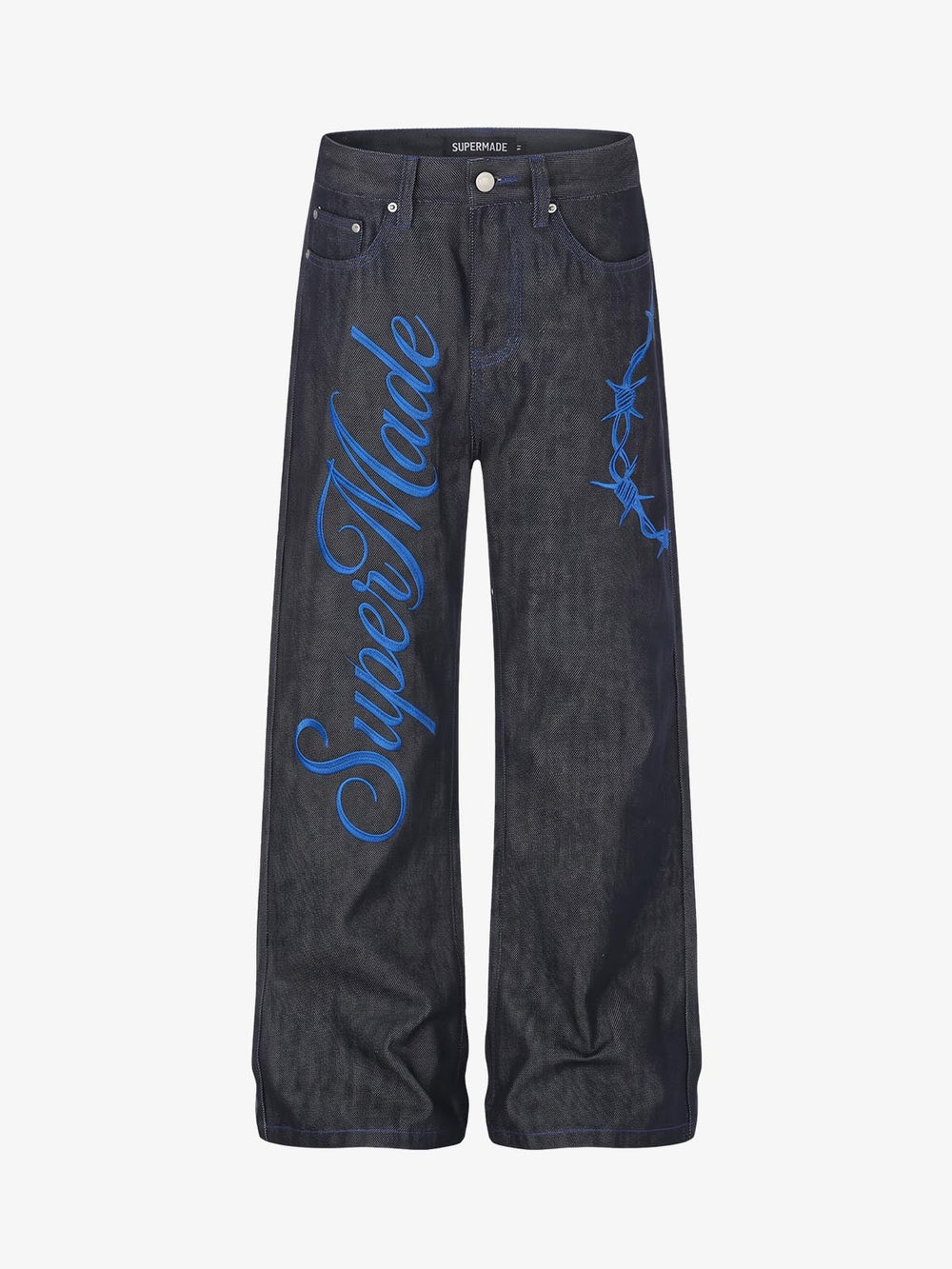 Letter Embroidered Jeans