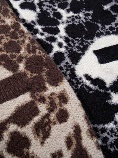 Skull Pattern Knit Sweater for Casual and Fashionable Looks 
